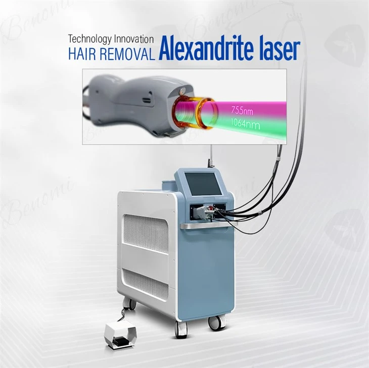 Alexandrite Laser 755 1064nm hårfjerningsmaskin