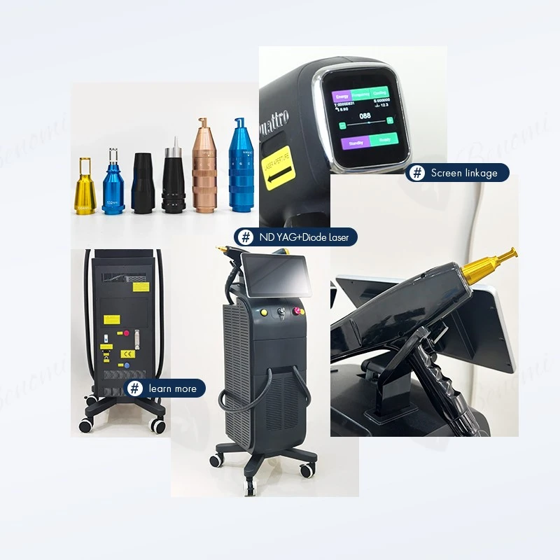 Multifunctional ND YAG + Diode Laser Hair Removal Machine